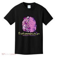 I Will Remember For You Brain Alzheimers Awareness Kids T-Shirt thumb 0