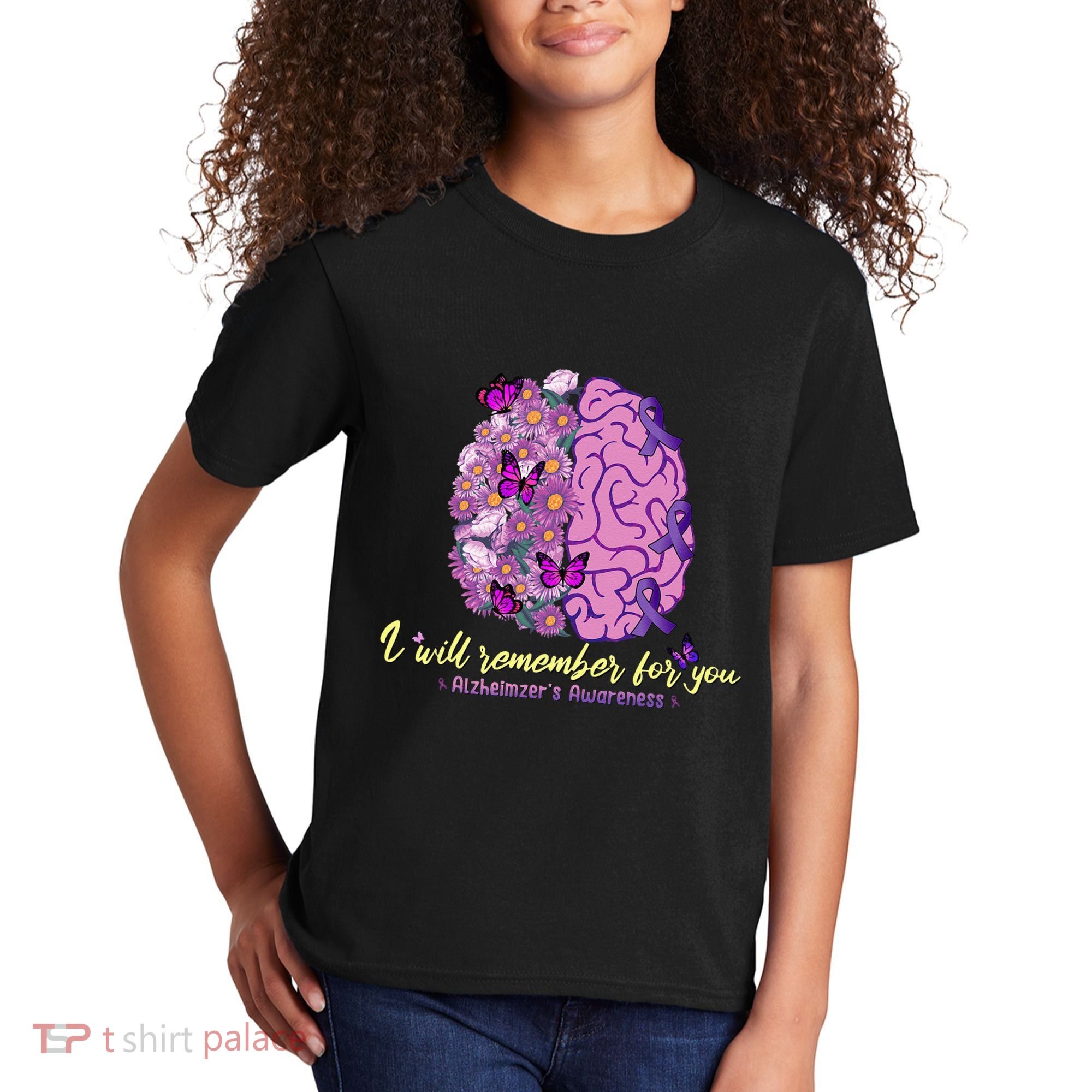 I Will Remember For You Brain Alzheimers Awareness Kids T-Shirt
