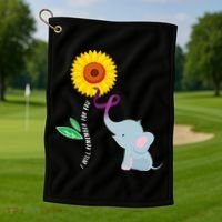 I Will Remember For You ALZ Dementia Alzheimers Awareness Golf Towel thumb 1
