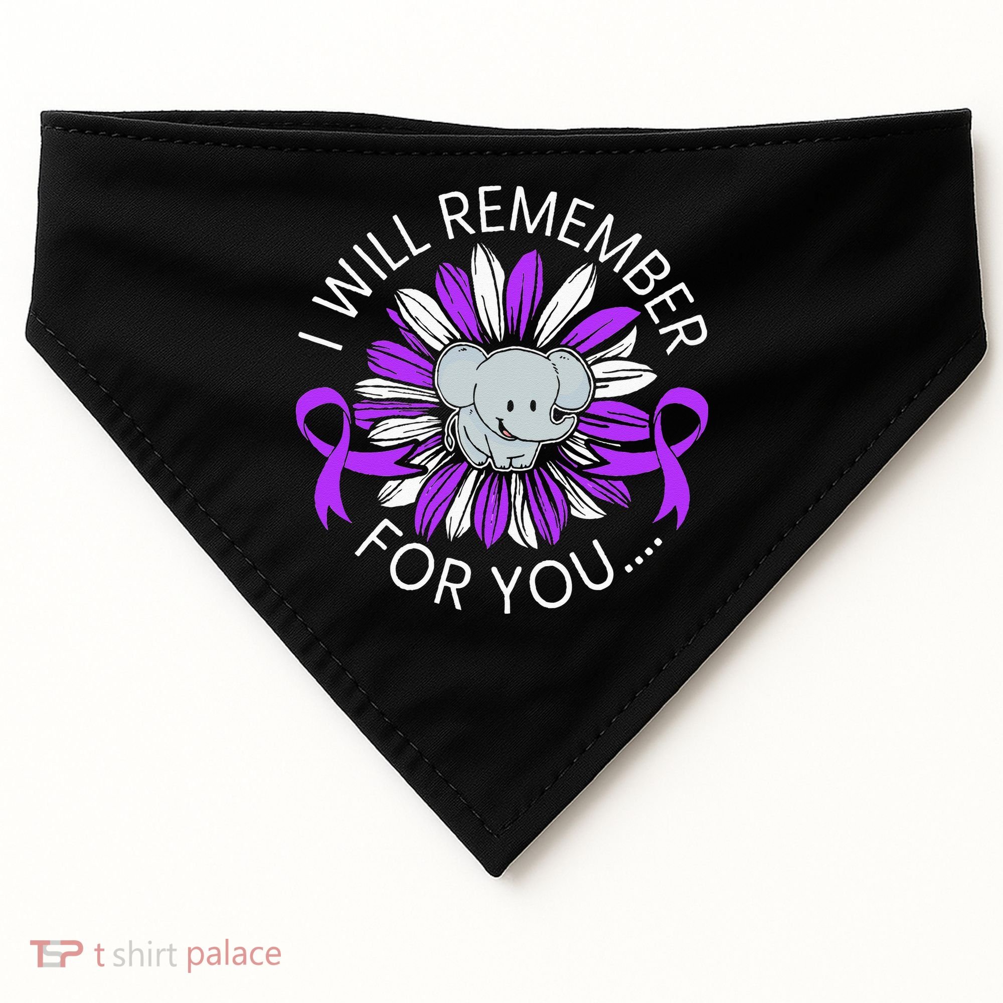 I Will Remember For You End ALZ Alzheimers Awareness USA-Made Doggie Bandana