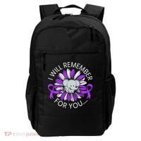 I Will Remember For You End ALZ Alzheimers Awareness Backpack thumb 0