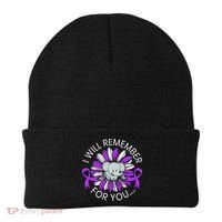 I Will Remember For You End ALZ Alzheimers Awareness Beanie thumb 0