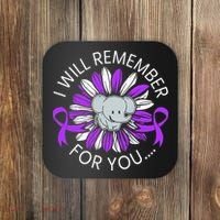 I Will Remember For You End ALZ Alzheimers Awareness Coaster thumb 0