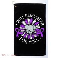 I Will Remember For You End ALZ Alzheimers Awareness Golf Towel thumb 0
