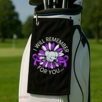 I Will Remember For You End ALZ Alzheimers Awareness Golf Towel thumb 2
