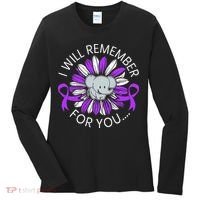 I Will Remember For You End ALZ Alzheimers Awareness Women's Long Sleeve Shirt thumb 0