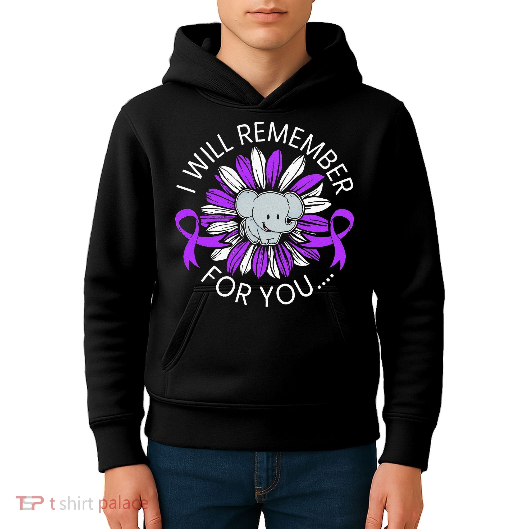 I Will Remember For You End ALZ Alzheimers Awareness Kids Hoodie