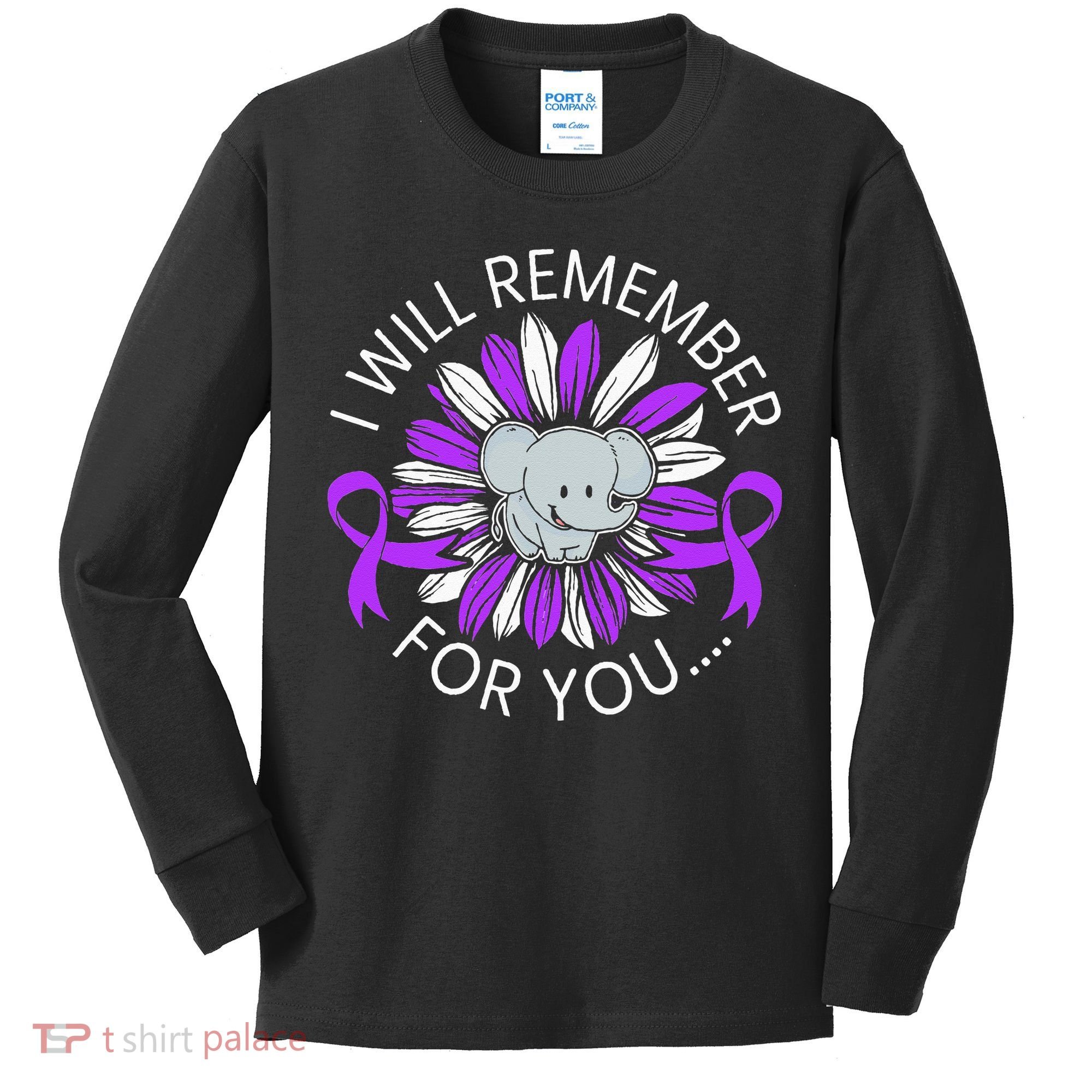 I Will Remember For You End ALZ Alzheimers Awareness Kids Long Sleeve Shirt