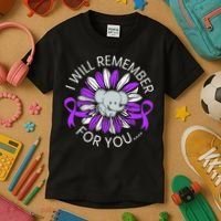 I Will Remember For You End ALZ Alzheimers Awareness Kids T-Shirt thumb 3