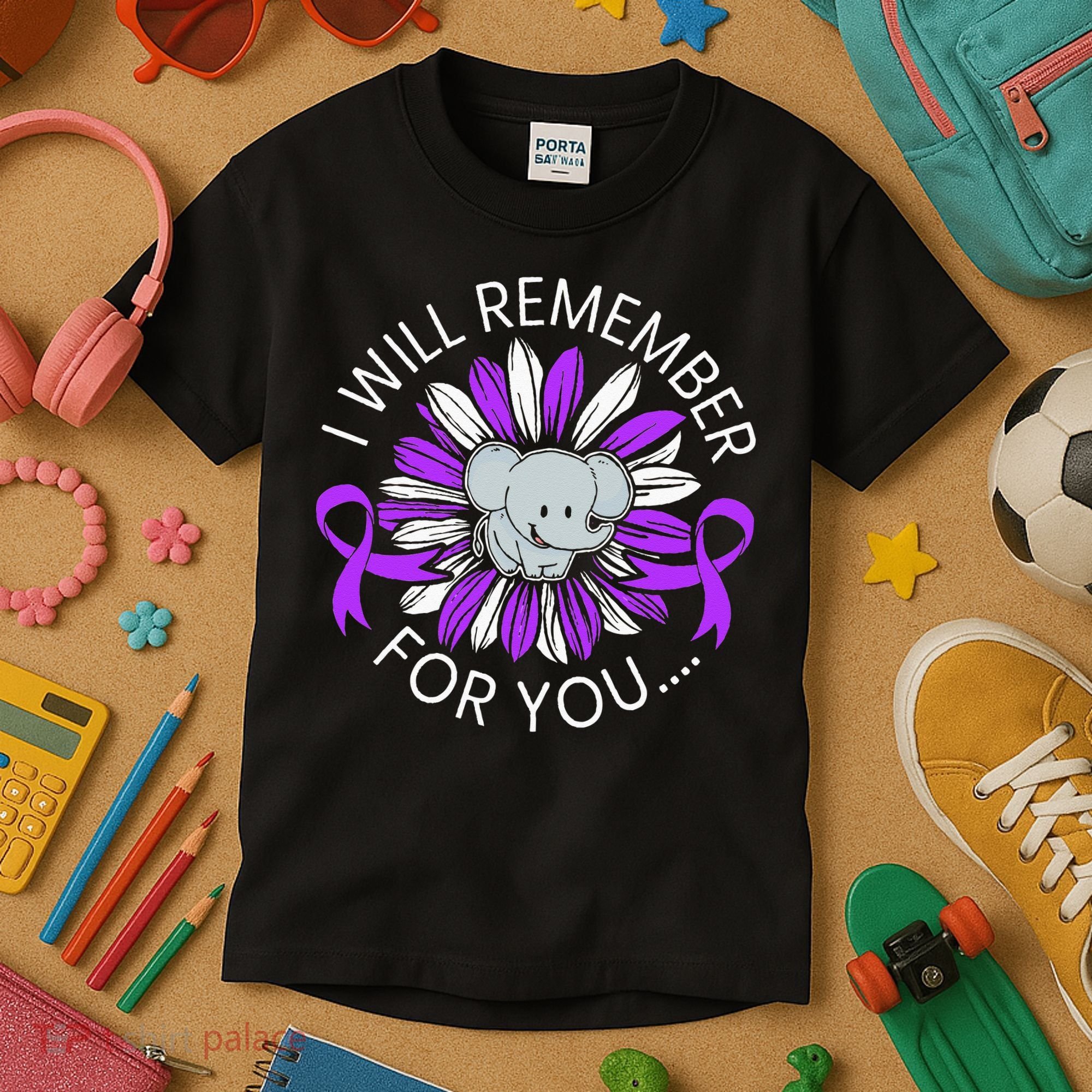 I Will Remember For You End ALZ Alzheimers Awareness Kids T-Shirt