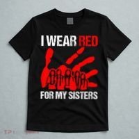 I Wear Red For MySister Native American Stop MMIW Red Hand T-Shirt thumb 5