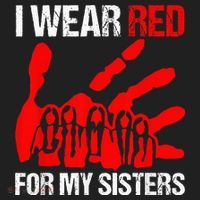 I Wear Red For MySister Native American Stop MMIW Red Hand Beanie thumb 2