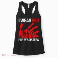 I Wear Red For MySister Native American Stop MMIW Red Hand Women's Tank Top thumb 0