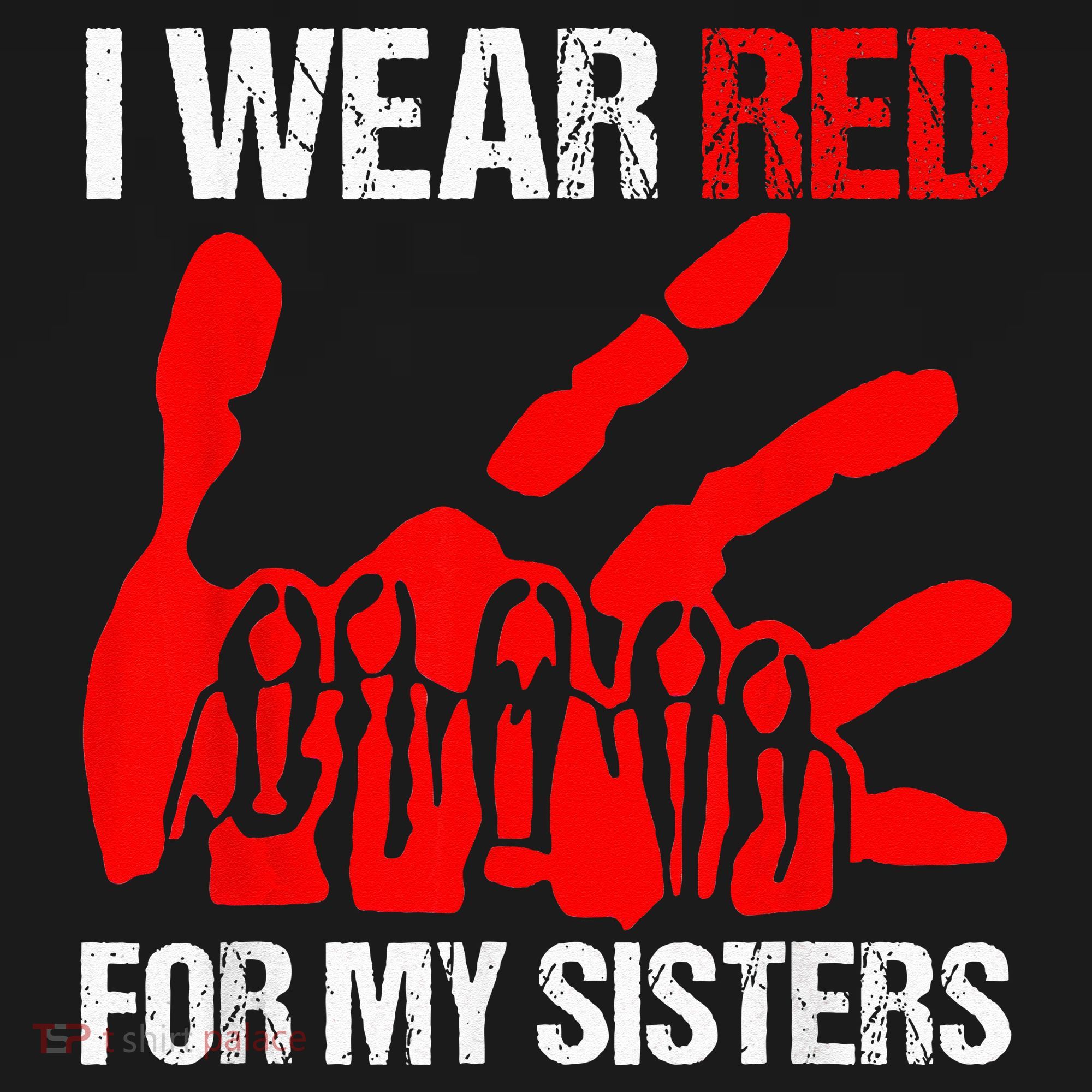 I Wear Red For MySister Native American Stop MMIW Red Hand Tank Top