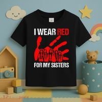 I Wear Red For MySister Native American Stop MMIW Red Hand Toddler T-Shirt thumb 3