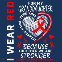 I Wear Red For My Granddaughter Heart Disease Awareness Women's Hoodie thumb 2