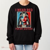 I Wear Red For My Sister Native American Stop Mmiw Women's Sweatshirt thumb 0