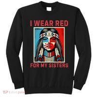 I Wear Red For My Sister Native American Stop Mmiw Sweatshirt thumb 0