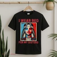 I Wear Red For My Sister Native American Stop Mmiw T-Shirt thumb 2