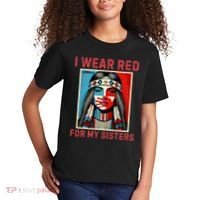 I Wear Red For My Sister Native American Stop Mmiw Kids T-Shirt thumb 2