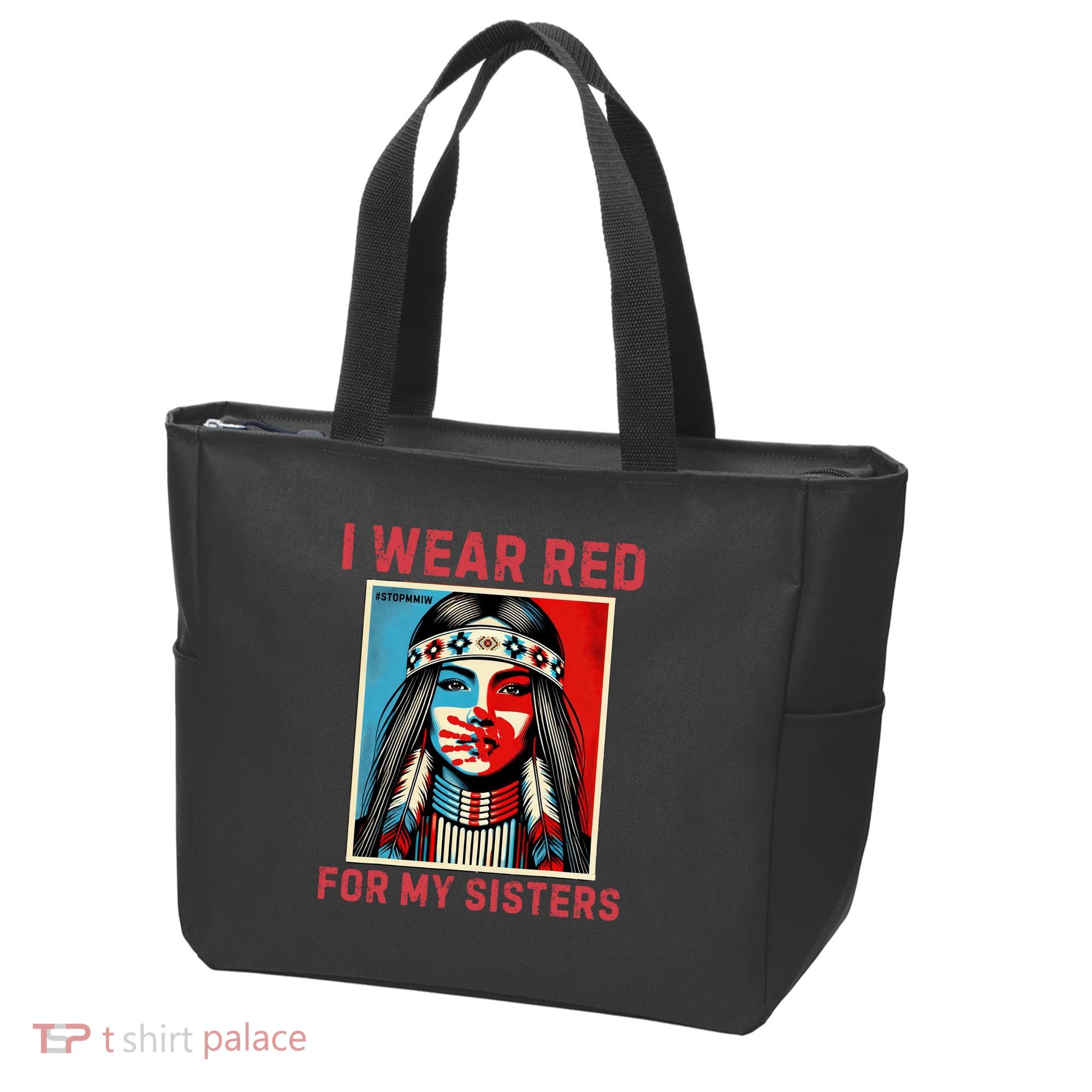 I Wear Red For My Sister Native American Stop Mmiw Tote Bag