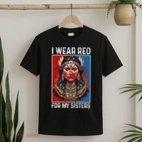 I Wear Red For My Sister Native American Stop Mmiw Month T-Shirt thumb 2