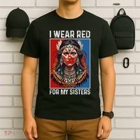 I Wear Red For My Sister Native American Stop Mmiw Month T-Shirt thumb 6