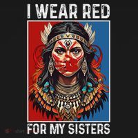 I Wear Red For My Sister Native American Stop Mmiw Month T-Shirt thumb 7