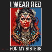 I Wear Red For My Sister Native American Stop Mmiw Month Hat thumb 2