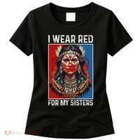 I Wear Red For My Sister Native American Stop Mmiw Month Women's T-Shirt thumb 0
