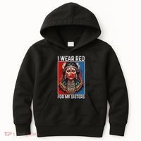 I Wear Red For My Sister Native American Stop Mmiw Month Kids Hoodie thumb 0
