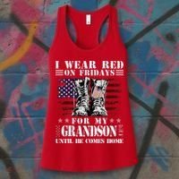 I Wear Red On Fridays For My GRANDSON Until He Comes Home Women's Tank Top thumb 3