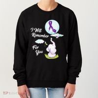 I Will Remember For You Alzheimers Awareness Elephant Ribbon Women's Sweatshirt thumb 0