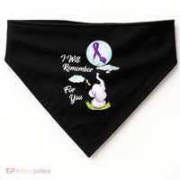 I Will Remember For You Alzheimers Awareness Elephant Ribbon USA-Made Doggie Bandana thumb 0