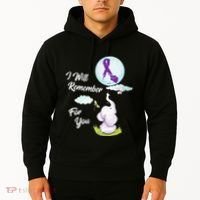 I Will Remember For You Alzheimers Awareness Elephant Ribbon Hoodie thumb 2