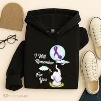 I Will Remember For You Alzheimers Awareness Elephant Ribbon Hoodie thumb 4