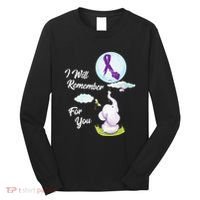 I Will Remember For You Alzheimers Awareness Elephant Ribbon Long Sleeve Shirt thumb 0