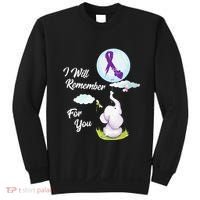 I Will Remember For You Alzheimers Awareness Elephant Ribbon Sweatshirt thumb 0