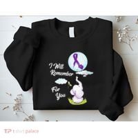 I Will Remember For You Alzheimers Awareness Elephant Ribbon Sweatshirt thumb 2