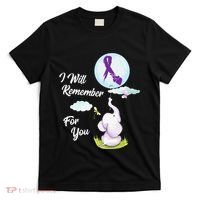 I Will Remember For You Alzheimers Awareness Elephant Ribbon T-Shirt thumb 0