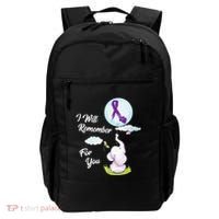 I Will Remember For You Alzheimers Awareness Elephant Ribbon Backpack thumb 0