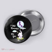 I Will Remember For You Alzheimers Awareness Elephant Ribbon Button thumb 0