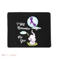 I Will Remember For You Alzheimers Awareness Elephant Ribbon Mousepad thumb 0