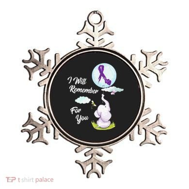 I Will Remember For You Alzheimers Awareness Elephant Ribbon Ornament