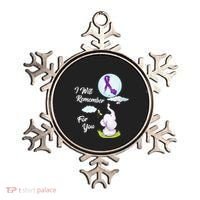 I Will Remember For You Alzheimers Awareness Elephant Ribbon Ornament thumb 0