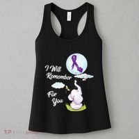 I Will Remember For You Alzheimers Awareness Elephant Ribbon Women's Tank Top thumb 3
