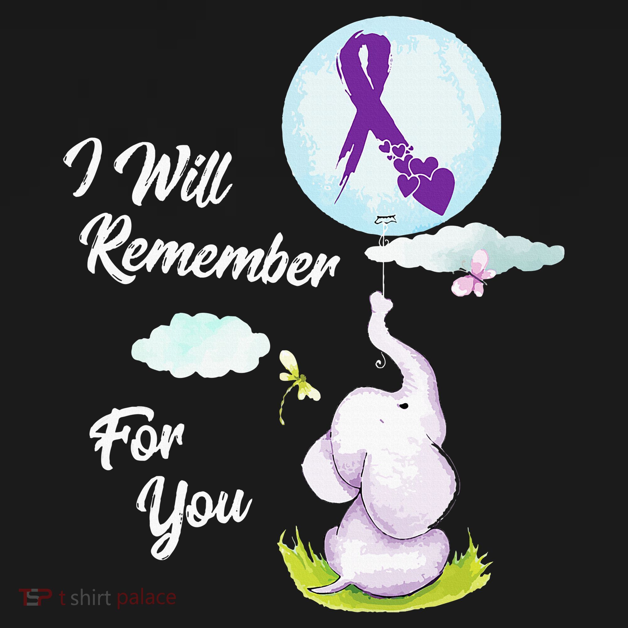 I Will Remember For You Alzheimers Awareness Elephant Ribbon Women's Tank Top