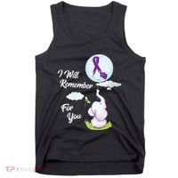 I Will Remember For You Alzheimers Awareness Elephant Ribbon Tank Top thumb 0