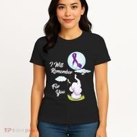 I Will Remember For You Alzheimers Awareness Elephant Ribbon Women's T-Shirt thumb 4