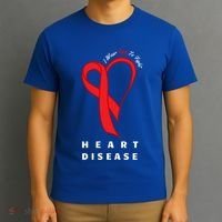 I Wear Red To Fight Heart Disease Awareness Chd Funny Gift Ribbon Gift T-Shirt thumb 3